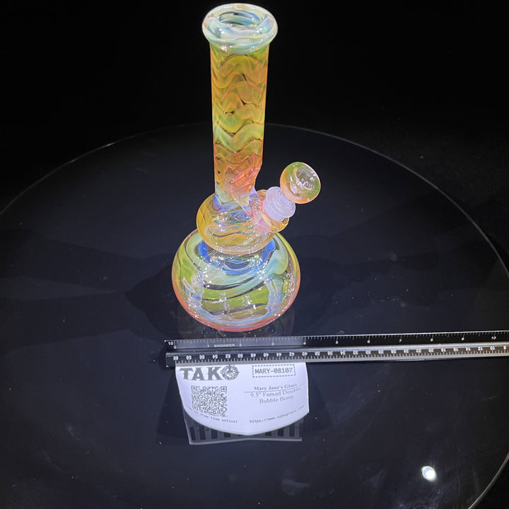 9.5" Fumed Double Bubble Bong Glass Pipe Mary Jane's Glass