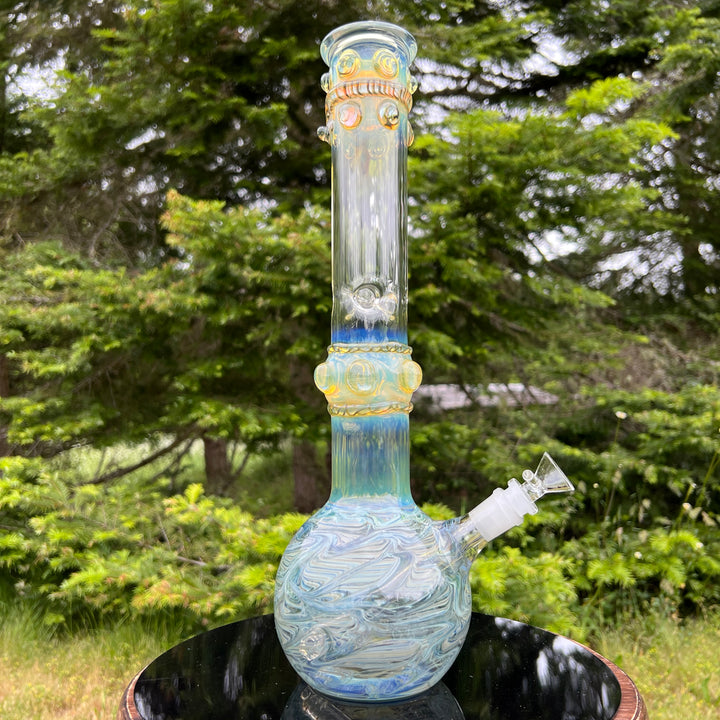 50x5 16" Ripple Fume Bubble Bong Glass Pipe TG   