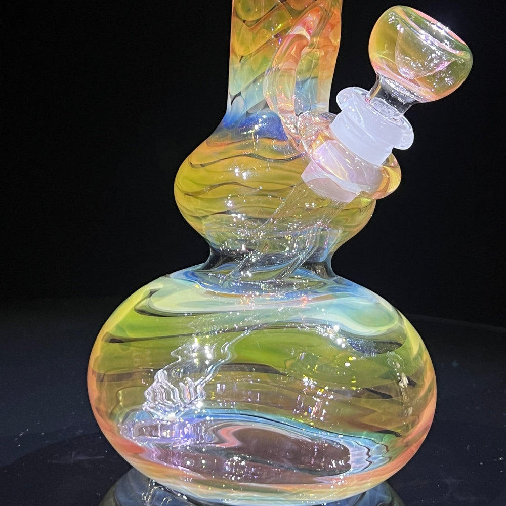 9.5" Fumed Double Bubble Bong Glass Pipe Mary Jane's Glass