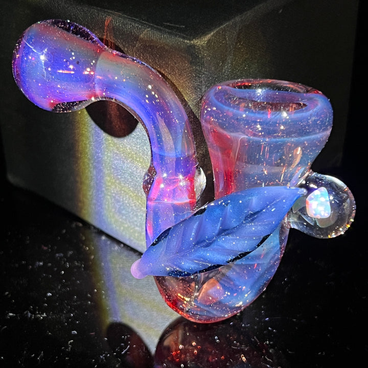 Pink Passion Leaf Opal Marble Sherlock Glass Pipe Beezy Glass   