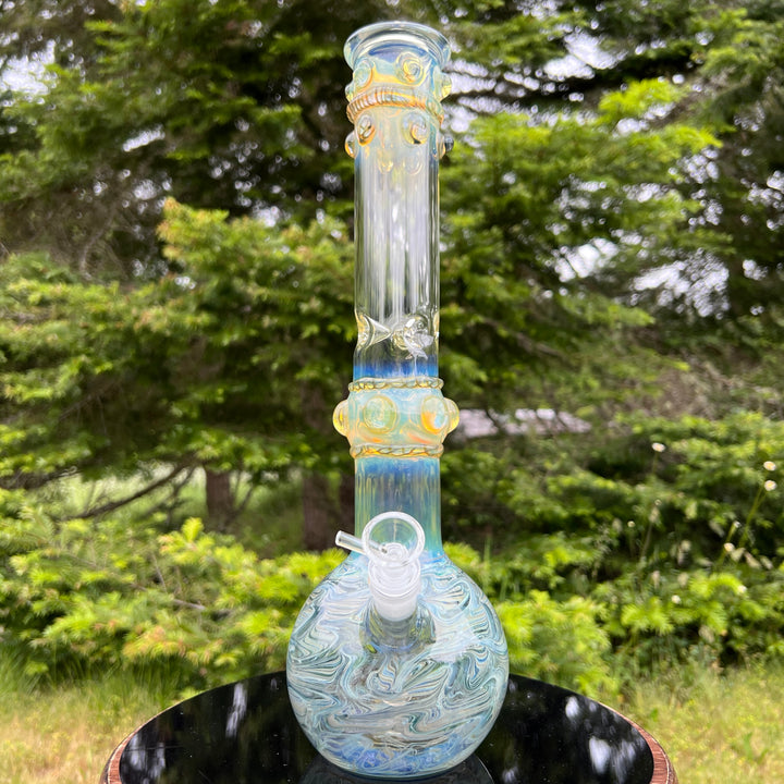 50x5 16" Ripple Fume Bubble Bong Glass Pipe TG   