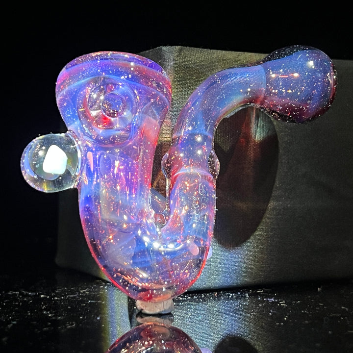 Pink Passion Leaf Opal Marble Sherlock Glass Pipe Beezy Glass   