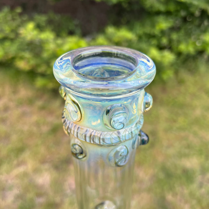 50x5 16" Ripple Fume Bubble Bong Glass Pipe TG   