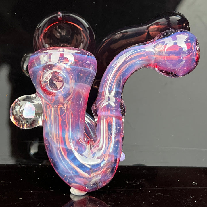 Pink Passion Leaf Opal Marble Sherlock Glass Pipe Beezy Glass   