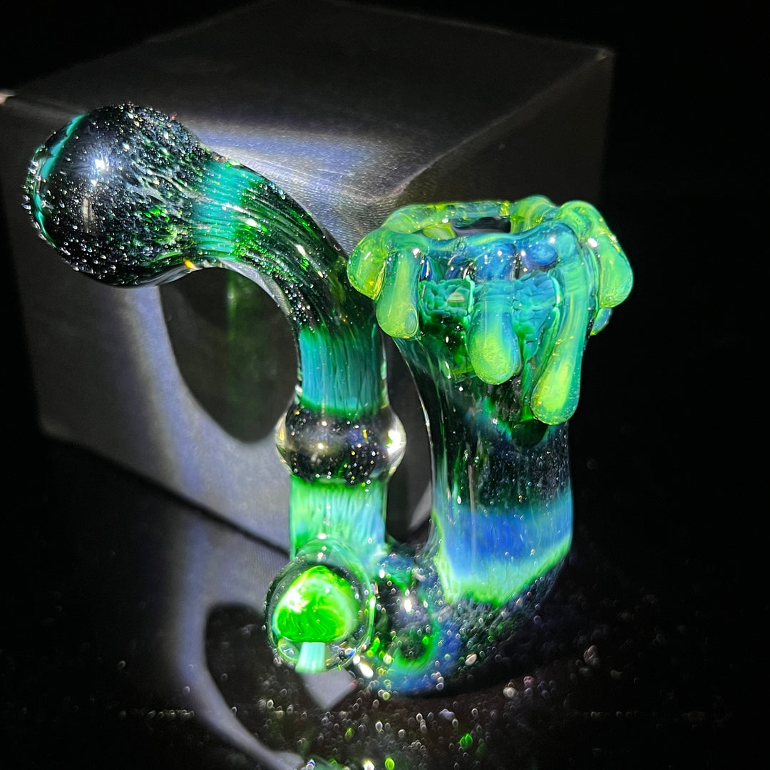 Experimental Jade Mushroom Slime Drip Sherlock Glass Pipe Beezy Glass   