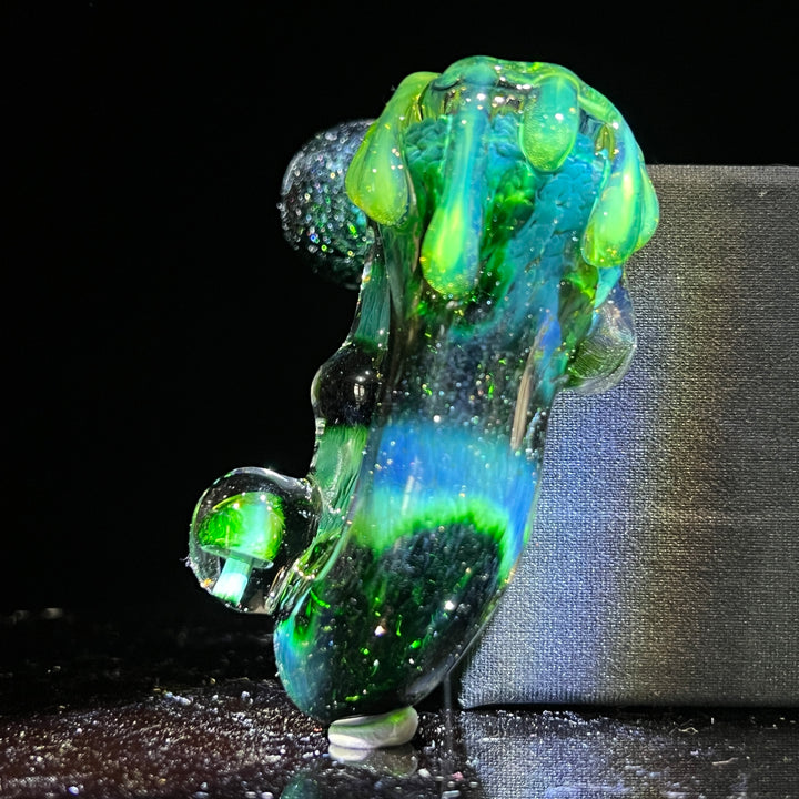 Experimental Jade Mushroom Slime Drip Sherlock Glass Pipe Beezy Glass   