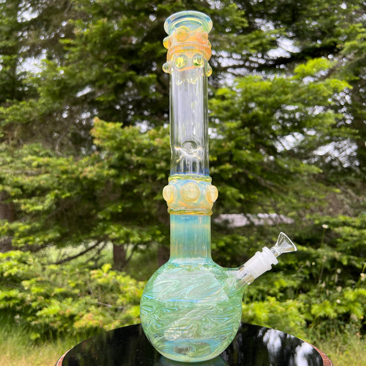 50x5 16" Ripple Fume Bubble Bong Glass Pipe TG   