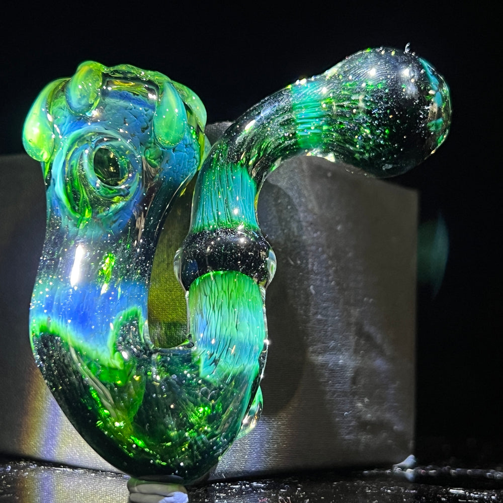 Experimental Jade Mushroom Slime Drip Sherlock Glass Pipe Beezy Glass   