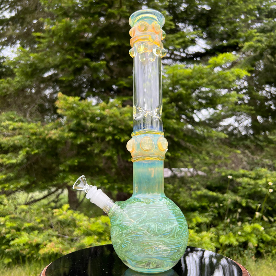 50x5 16" Ripple Fume Bubble Bong Glass Pipe TG   