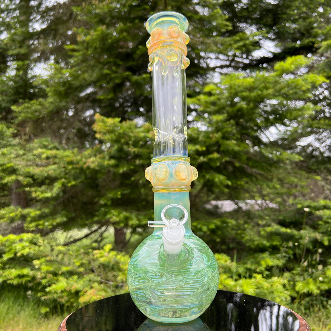 50x5 16" Ripple Fume Bubble Bong Glass Pipe TG   