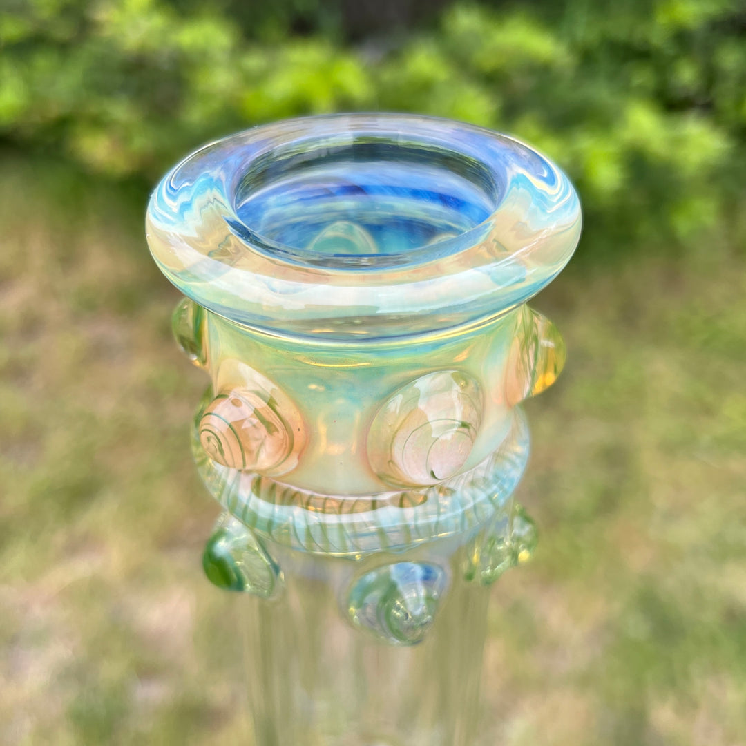 50x5 16" Ripple Fume Bubble Bong Glass Pipe TG   