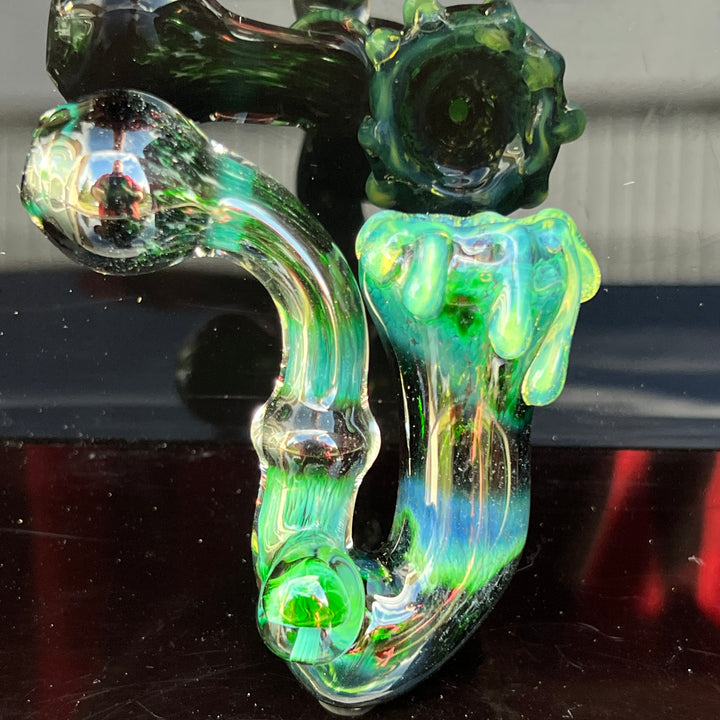 Experimental Jade Mushroom Slime Drip Sherlock Glass Pipe Beezy Glass   