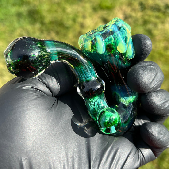 Experimental Jade Mushroom Slime Drip Sherlock Glass Pipe Beezy Glass   