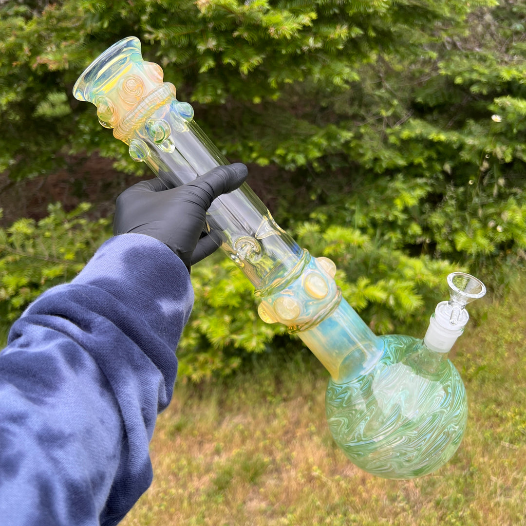 50x5 16" Ripple Fume Bubble Bong Glass Pipe TG   