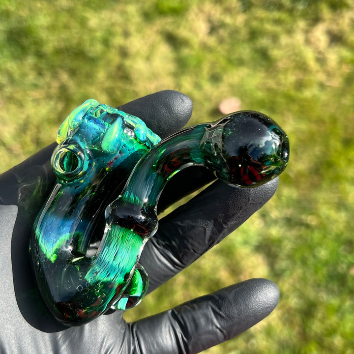 Experimental Jade Mushroom Slime Drip Sherlock Glass Pipe Beezy Glass   