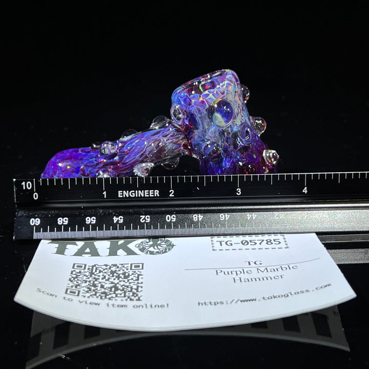 Purple Marble Hammer Glass Pipe TG   