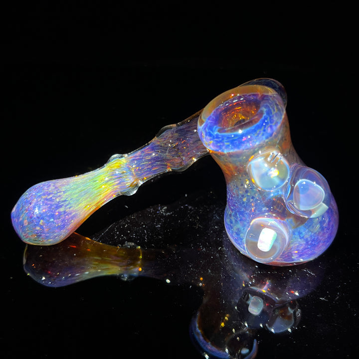 Purple Magic Mushroom Double Opal Sidecar Glass Pipe Beezy Glass   