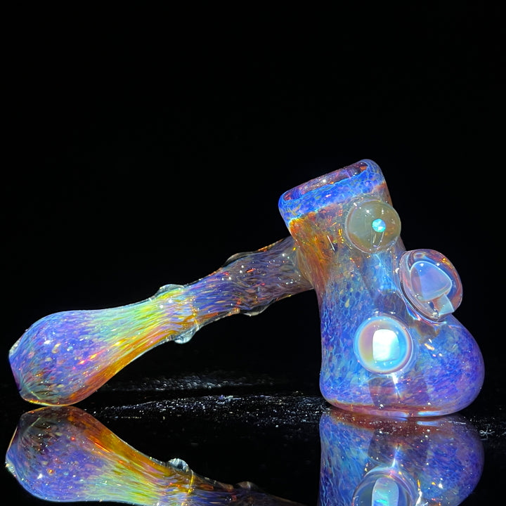 Purple Magic Mushroom Double Opal Sidecar Glass Pipe Beezy Glass   