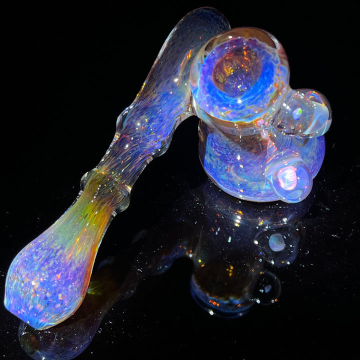 Purple Magic Mushroom Double Opal Sidecar Glass Pipe Beezy Glass   