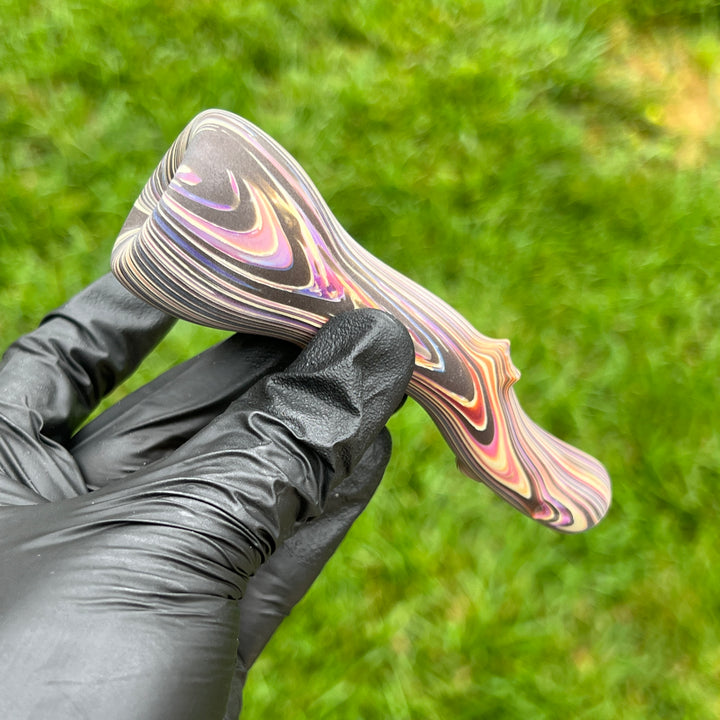 Wood Grain Chillum Glass Pipe Wazoo Glass   