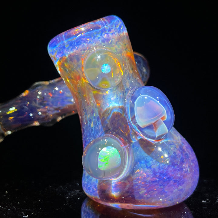 Purple Magic Mushroom Double Opal Sidecar Glass Pipe Beezy Glass   