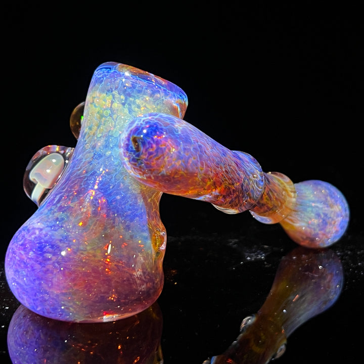 Purple Magic Mushroom Double Opal Sidecar Glass Pipe Beezy Glass   