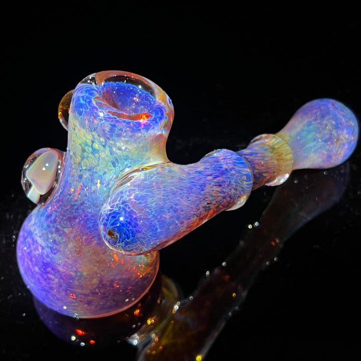 Purple Magic Mushroom Double Opal Sidecar Glass Pipe Beezy Glass   