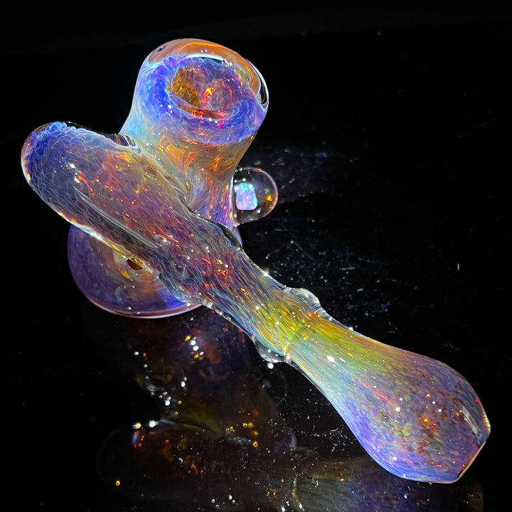 Purple Magic Mushroom Double Opal Sidecar Glass Pipe Beezy Glass   