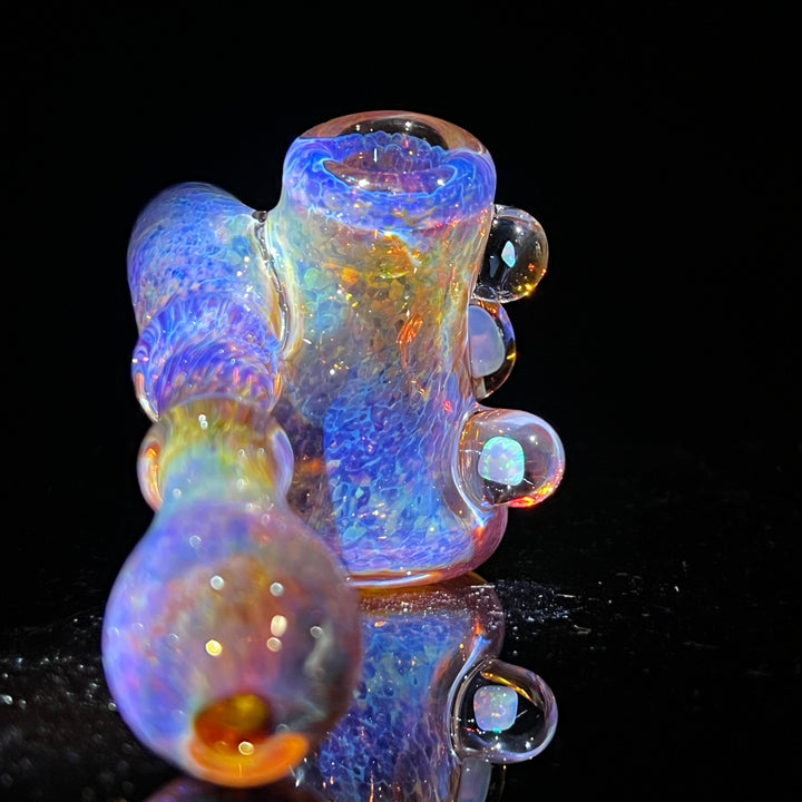 Purple Magic Mushroom Double Opal Sidecar Glass Pipe Beezy Glass   