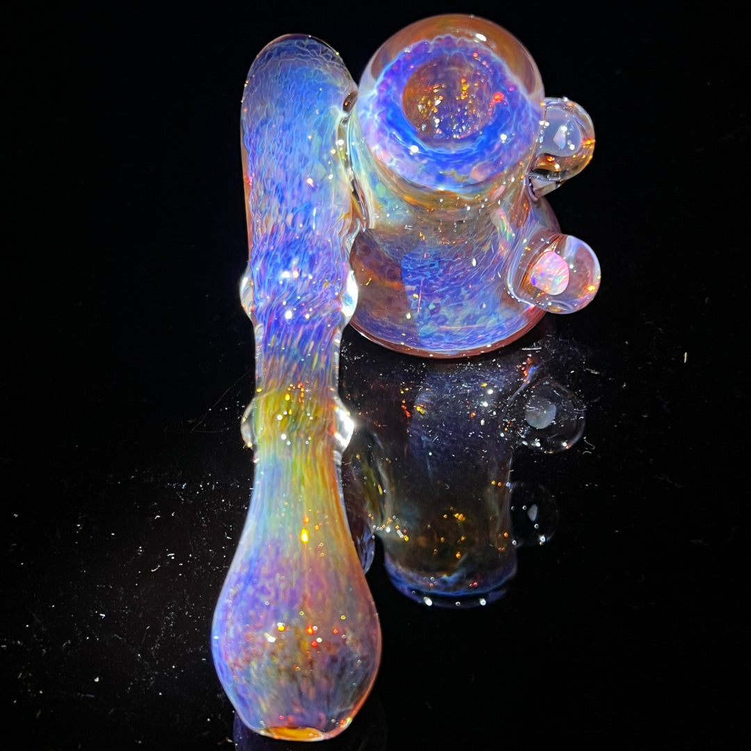 Purple Magic Mushroom Double Opal Sidecar Glass Pipe Beezy Glass   