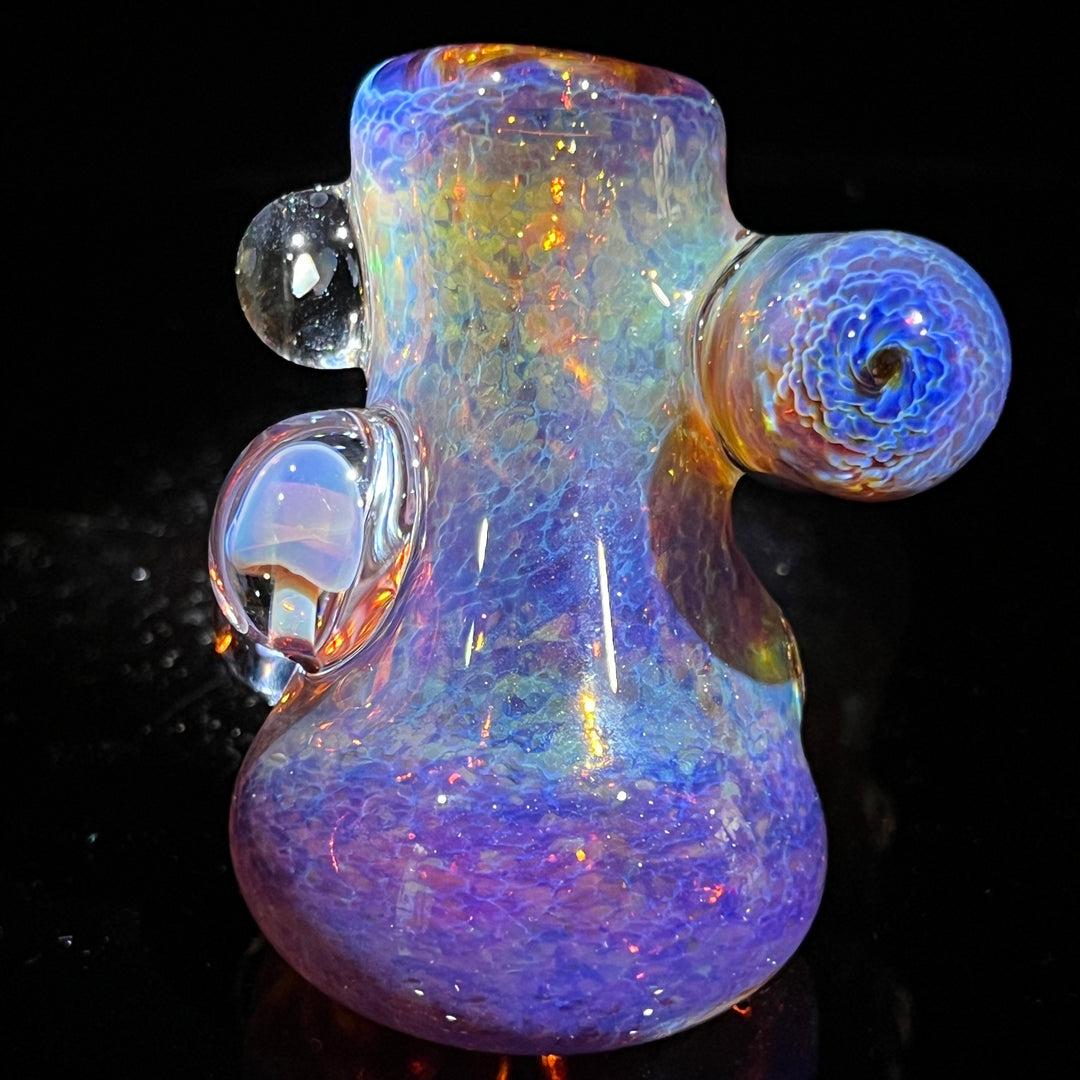 Purple Magic Mushroom Double Opal Sidecar Glass Pipe Beezy Glass   