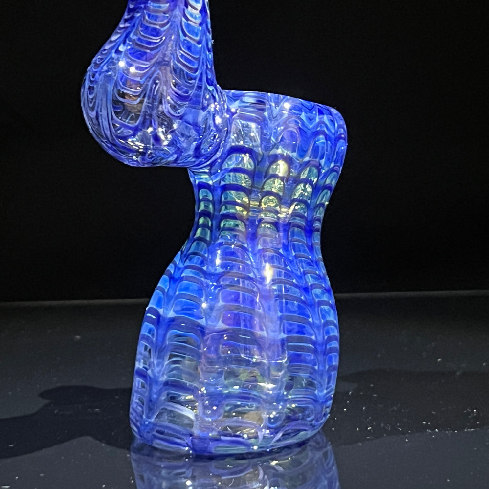 Fumed Color Rake Bubbler Glass Pipe Mary Jane's Glass