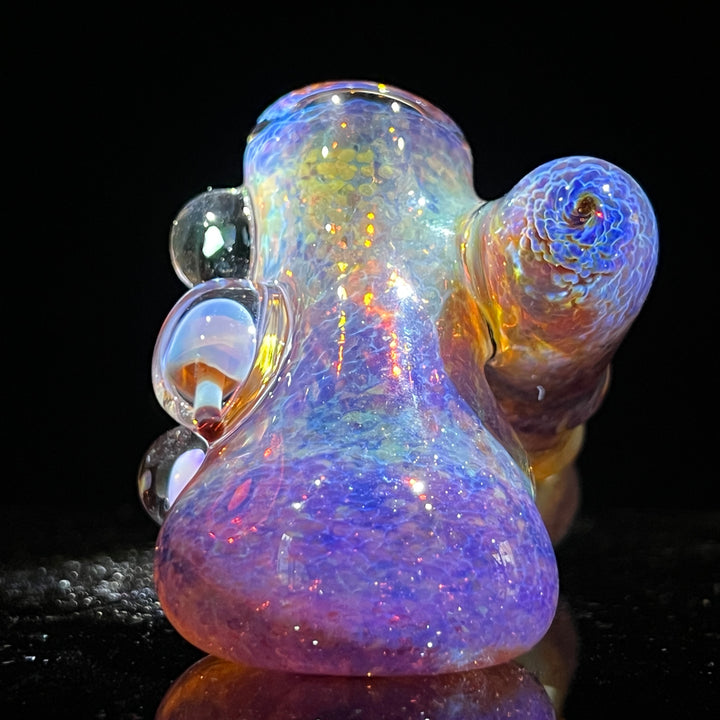 Purple Magic Mushroom Double Opal Sidecar Glass Pipe Beezy Glass   