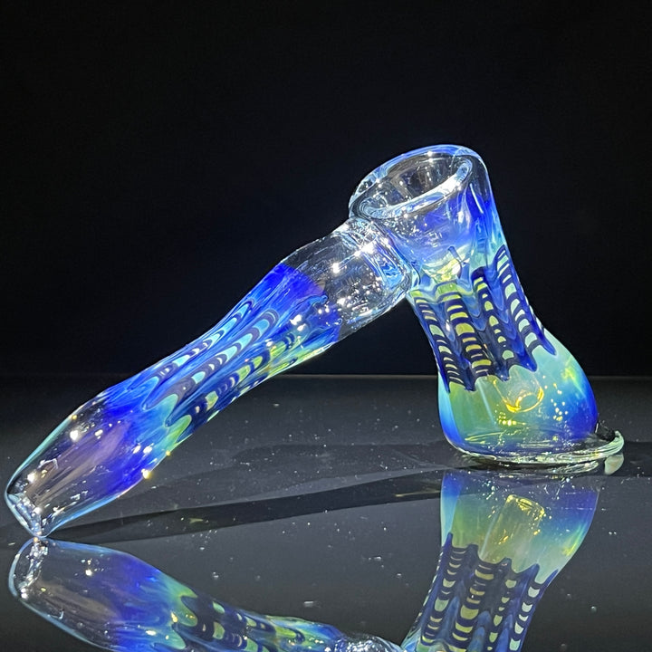 Fumed Color Rake Bubbler Glass Pipe Mary Jane's Glass