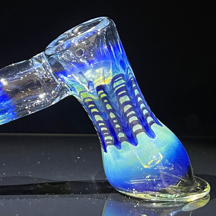 Fumed Color Rake Bubbler Glass Pipe Mary Jane's Glass