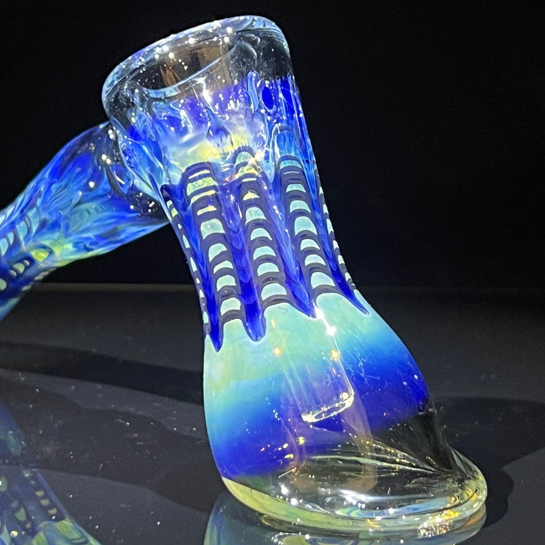 Fumed Color Rake Bubbler Glass Pipe Mary Jane's Glass