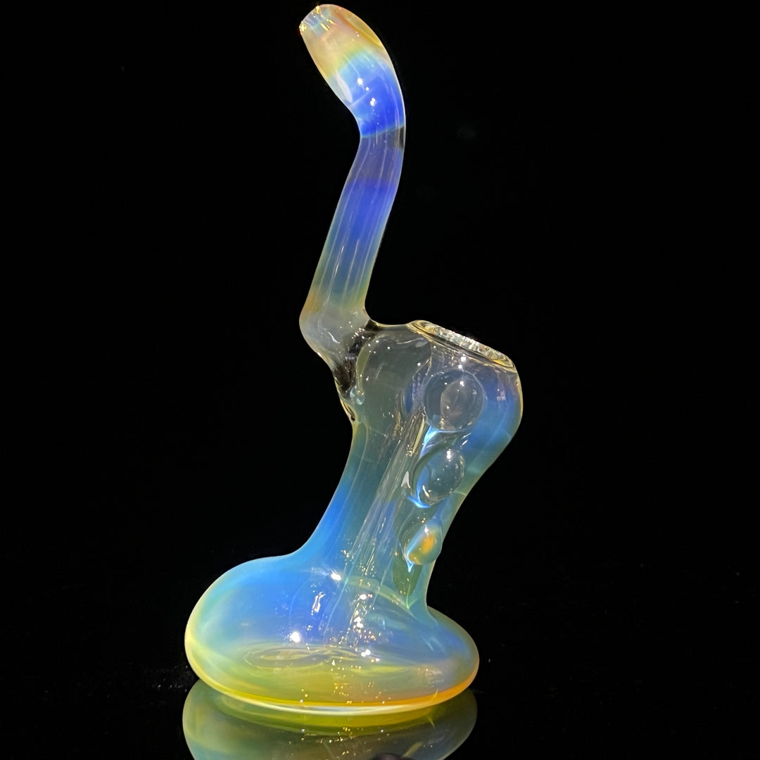 Silver Fume Stand-up Sherlock Bubbler Glass Pipe Tako Glass   