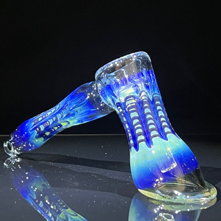 Fumed Color Rake Bubbler Glass Pipe Mary Jane's Glass