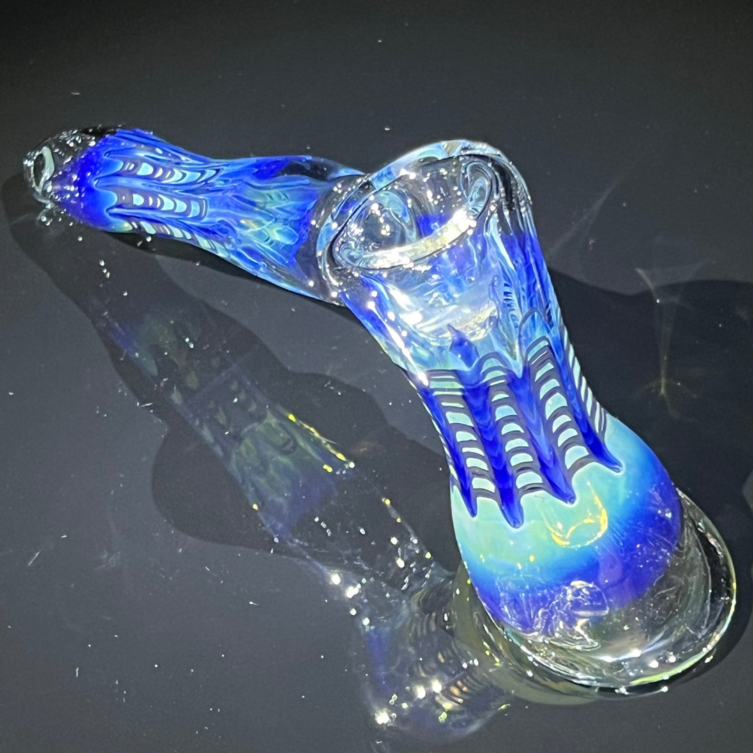 Fumed Color Rake Bubbler Glass Pipe Mary Jane's Glass