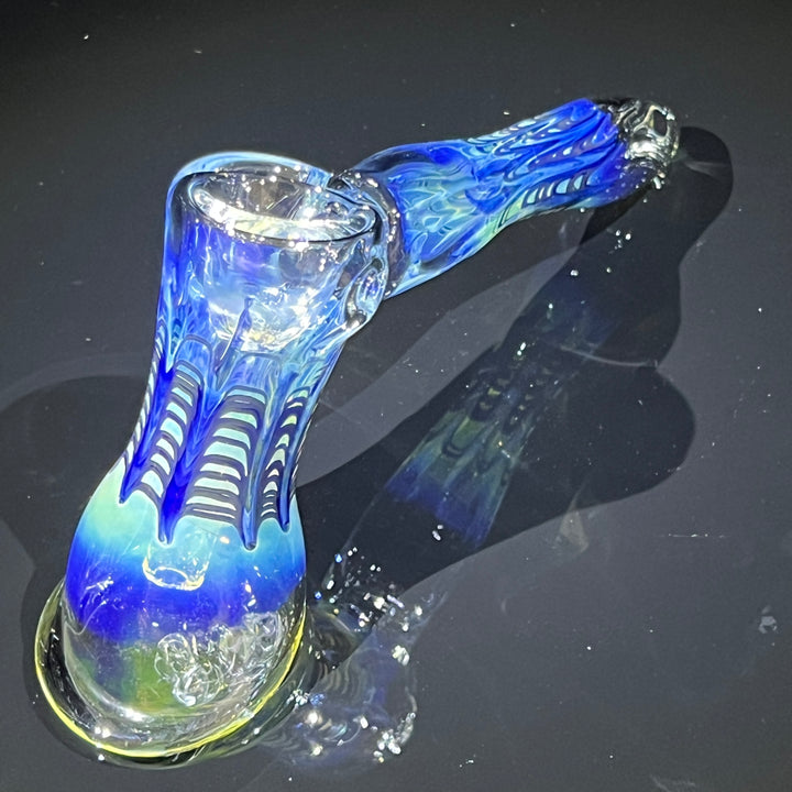 Fumed Color Rake Bubbler Glass Pipe Mary Jane's Glass