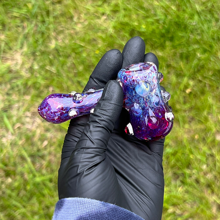 Purple Marble Hammer Glass Pipe TG   