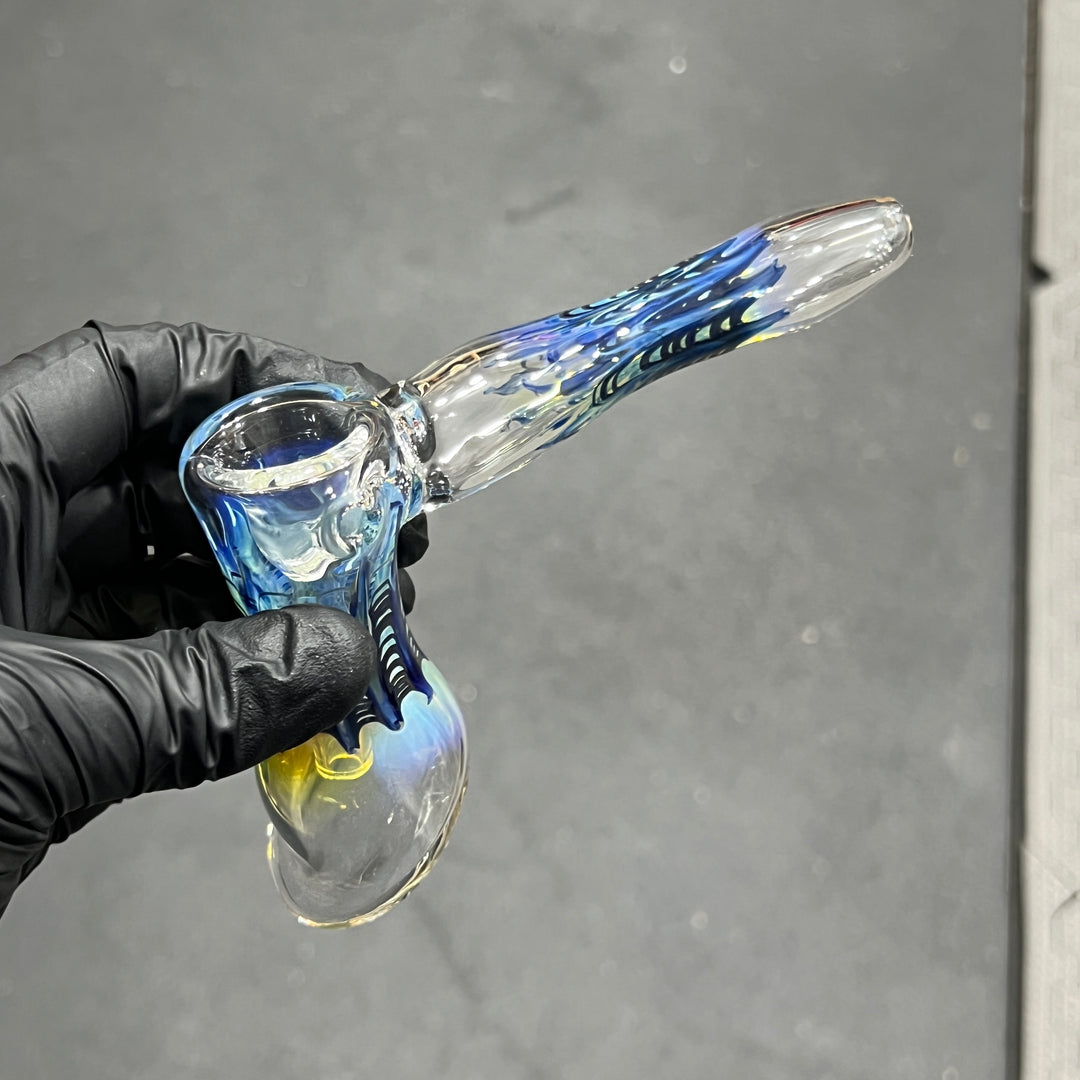 Fumed Color Rake Bubbler Glass Pipe Mary Jane's Glass