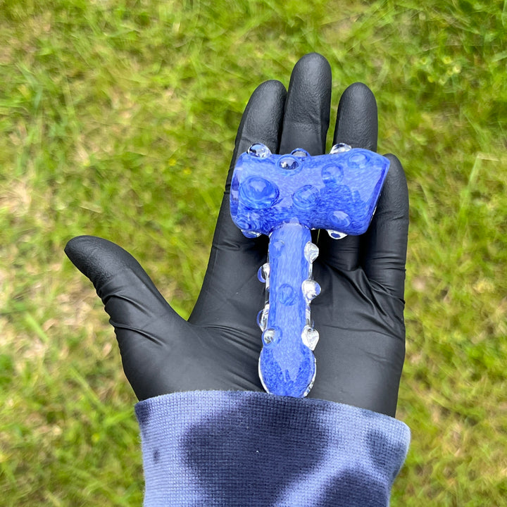 Sky Blue Marble Hammer Glass Pipe TG