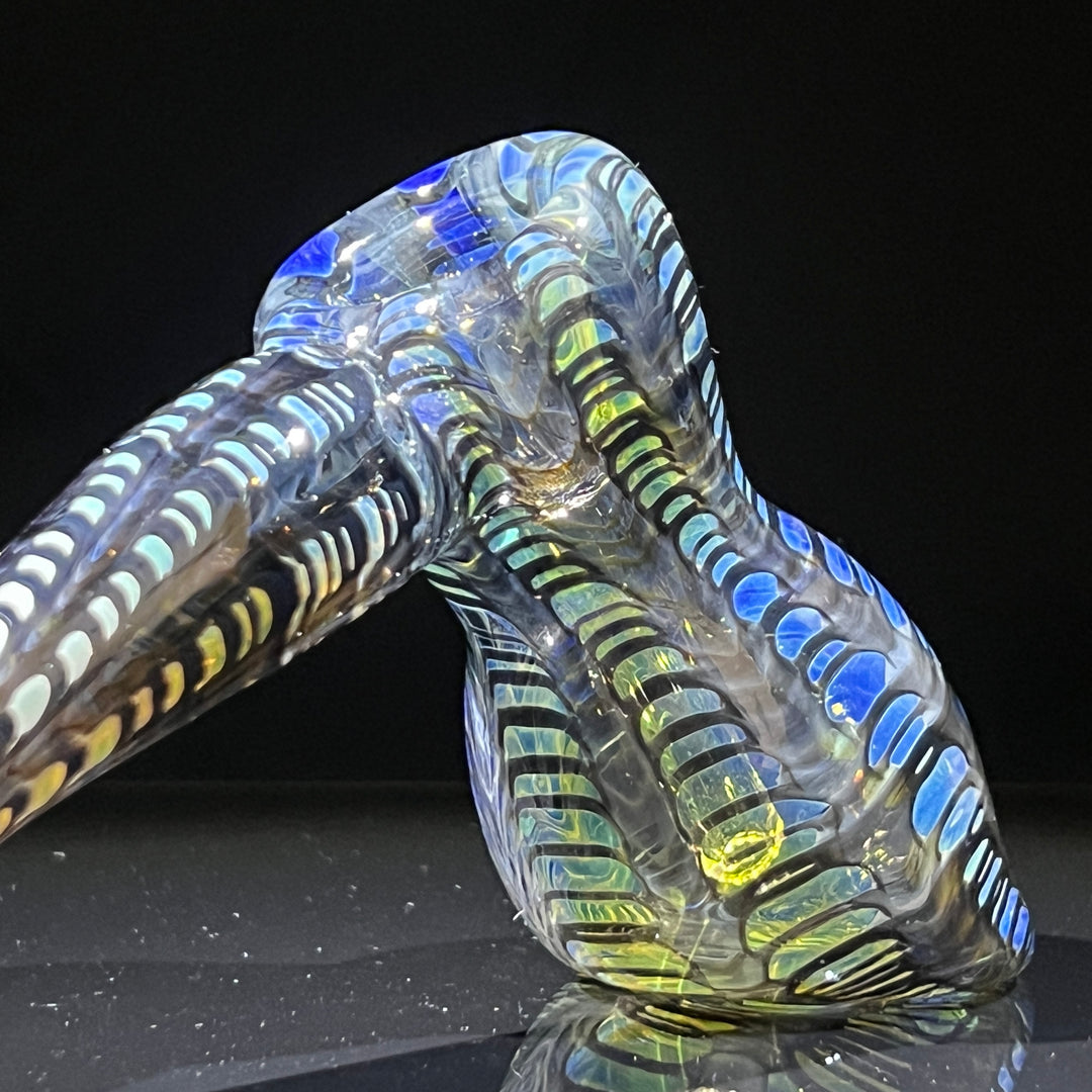 Fumed Color Rake Hammer Bubbler Glass Pipe Mary Jane's Glass