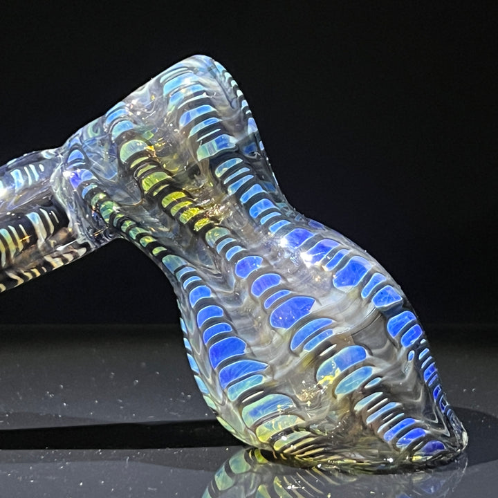 Fumed Color Rake Hammer Bubbler Glass Pipe Mary Jane's Glass