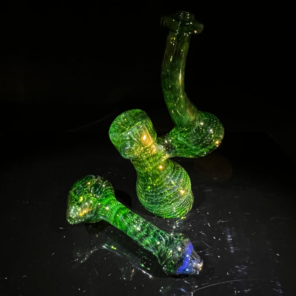 Forrest Green Sherlock Bubbler Combo Glass Pipe Cose Glass   