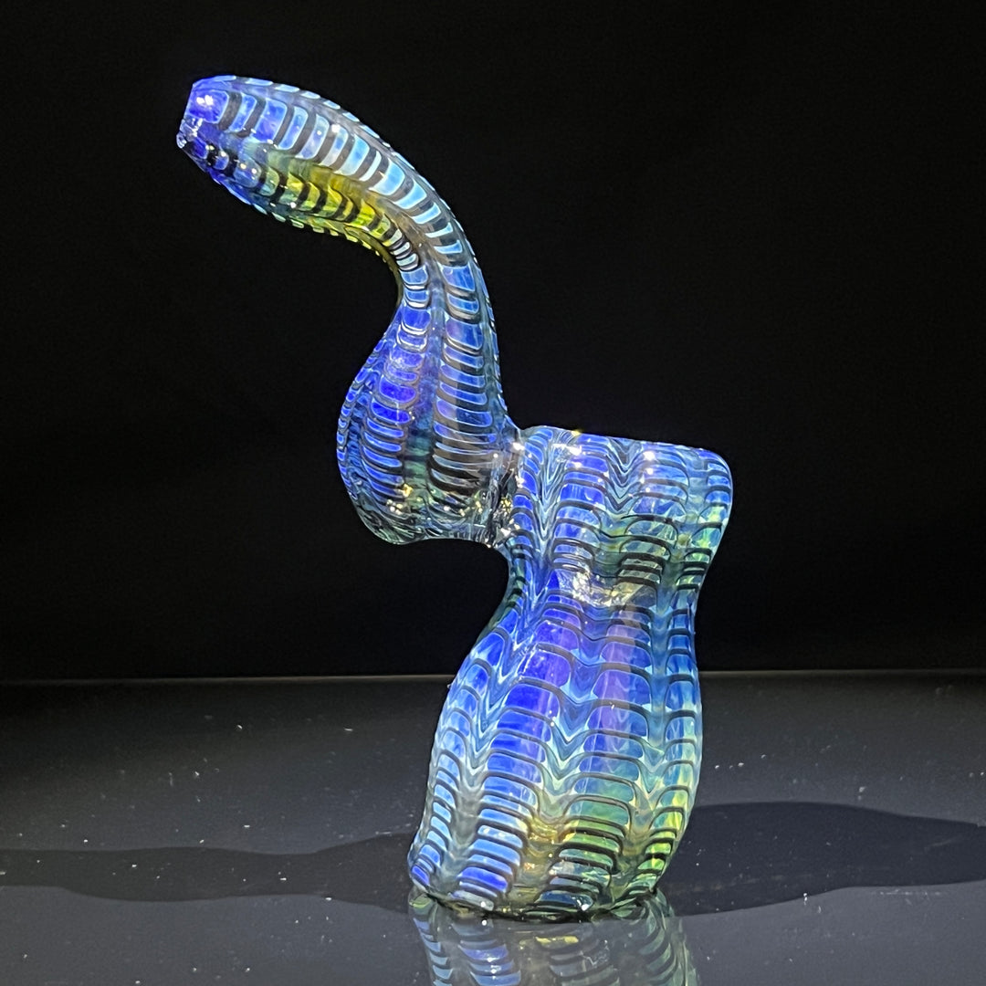 Fumed Color Rake Sherlock Bubbler Glass Pipe Mary Jane's Glass