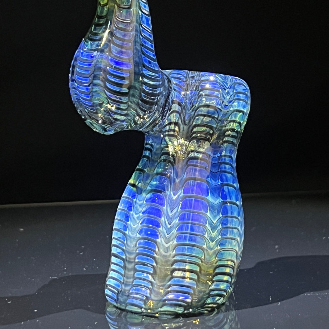 Fumed Color Rake Sherlock Bubbler Glass Pipe Mary Jane's Glass