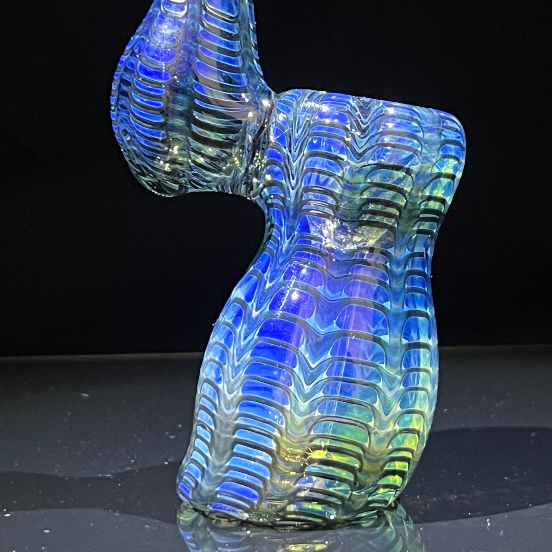 Fumed Color Rake Sherlock Bubbler Glass Pipe Mary Jane's Glass