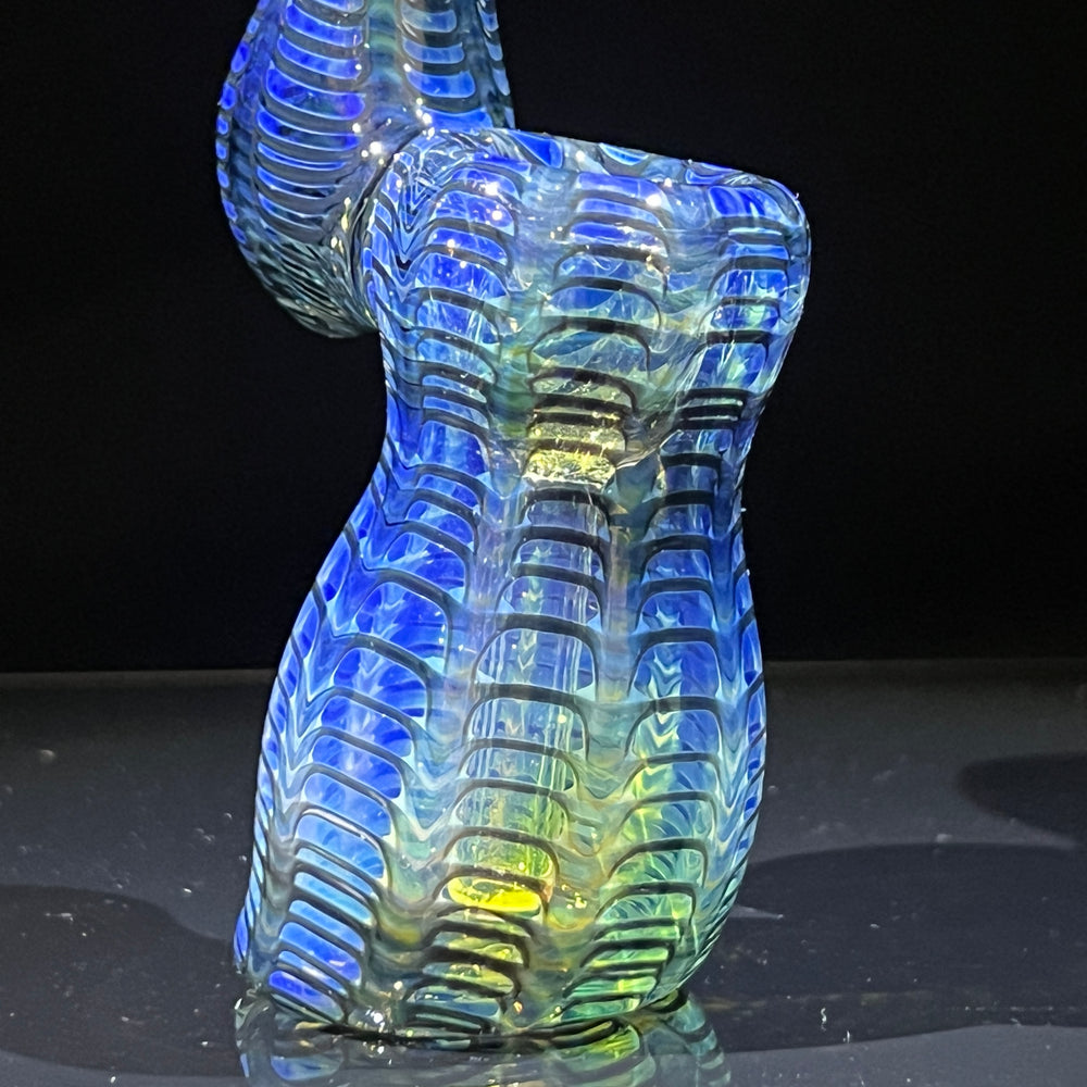 Fumed Color Rake Sherlock Bubbler Glass Pipe Mary Jane's Glass